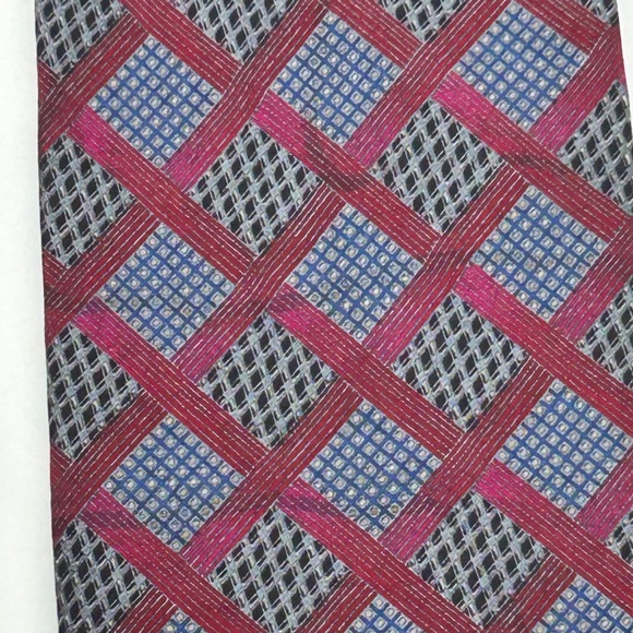 Fratelli‎ Moda Silk Handmade Tie Burgundy Blue Made in Italy Mens - Picture 7 of 7